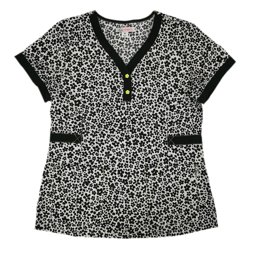 Koi Scrub Top 392PR-FLF Floral Field